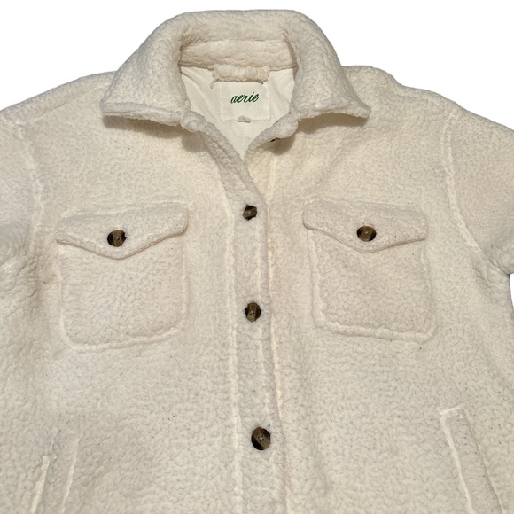 Aerie Oversized Button Up Sherpa Jacket /‎ XS - Picture 2 of 4